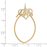 10K Polished Filigree Love Charm Holder view 3