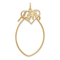 10K Polished Filigree Love Charm Holder view 1