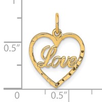 10K Polished Love in Heart Pendant view 3