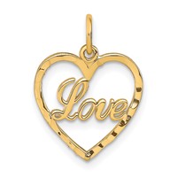 10K Polished Love in Heart Pendant view 1