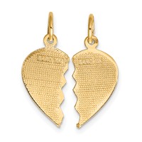 10K Yellow Gold Best Friend 2-Piece Break-Apart Heart Charm view 4