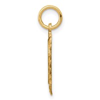 10K Yellow Gold Scalloped Border Charm with Tiny Heart Cut-out Heart view 2