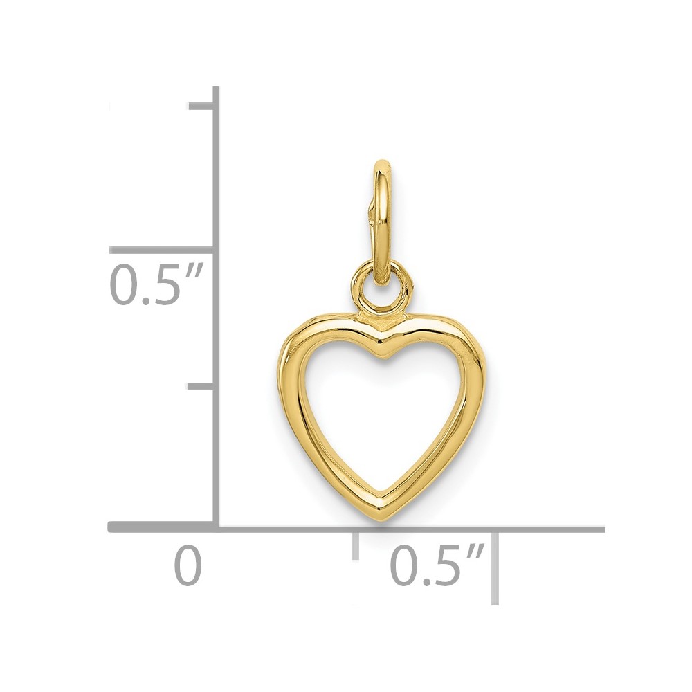 10K Polished Cut-out Heart Pendant (10C2152)