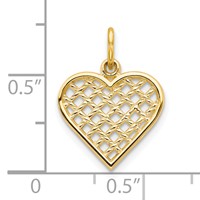 10K Yellow Gold Basketweave Heart Charm view 3