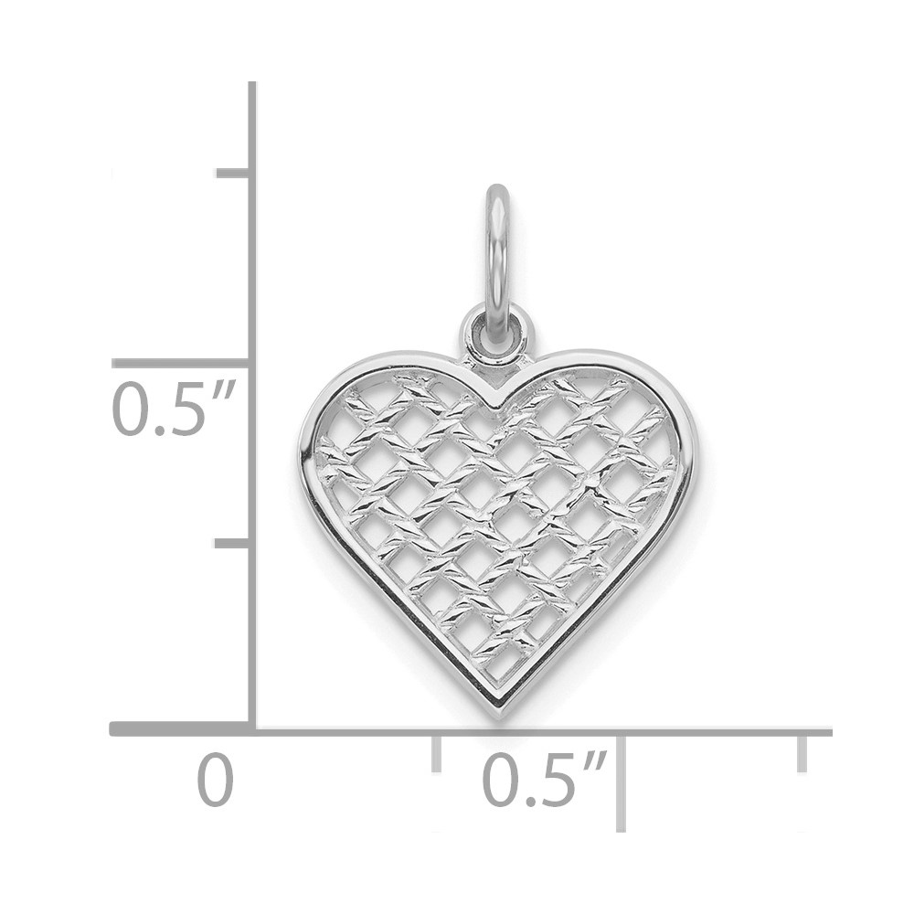 10k White Gold Heart Charm (10C216W)