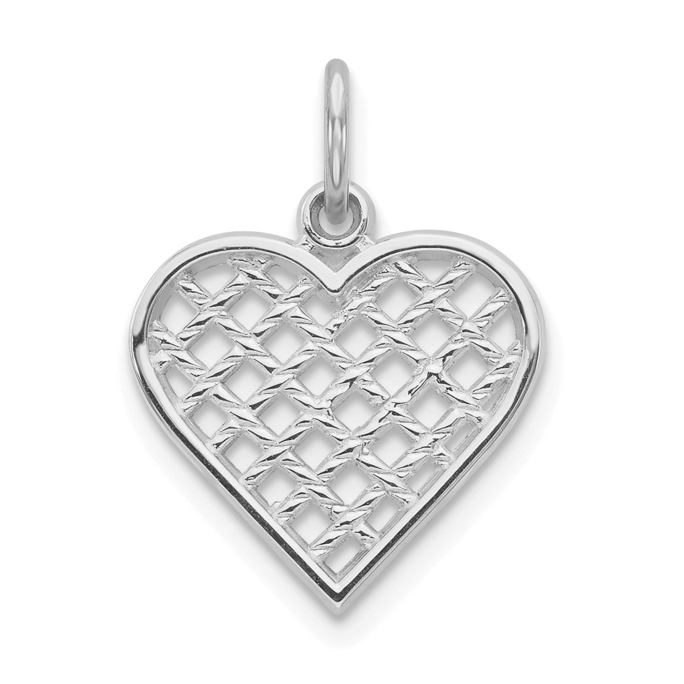 10k White Gold Heart Charm (10C216W)