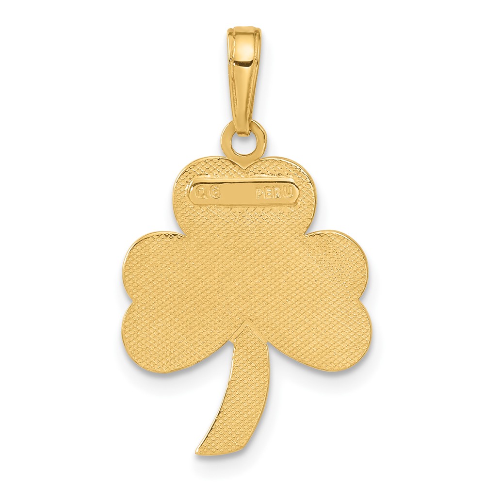 10k Green Enameled Shamrock Pendant (10C2195)