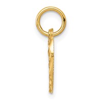10K Yellow Gold Diamond-cut Filigree Heart Charm view 2