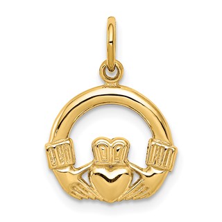 Gold Polished Claddagh Pendants