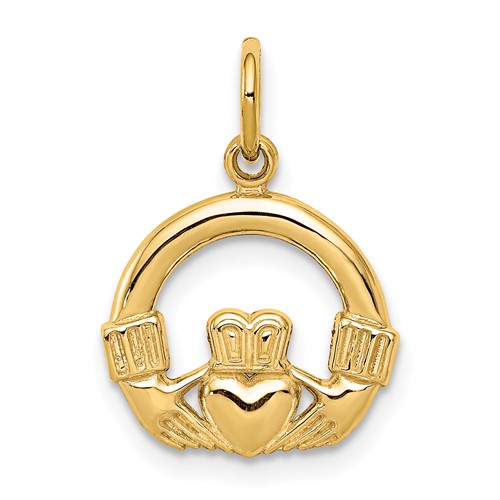 10K Yellow Gold Claddagh Charm