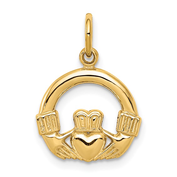 Gold Polished Claddagh Pendants