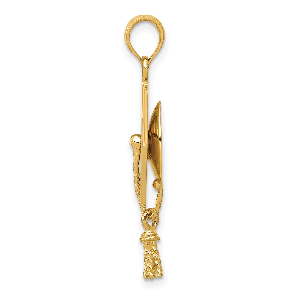 10k Solid Polished 3-D Graduation Cap Pendant (10C2229)