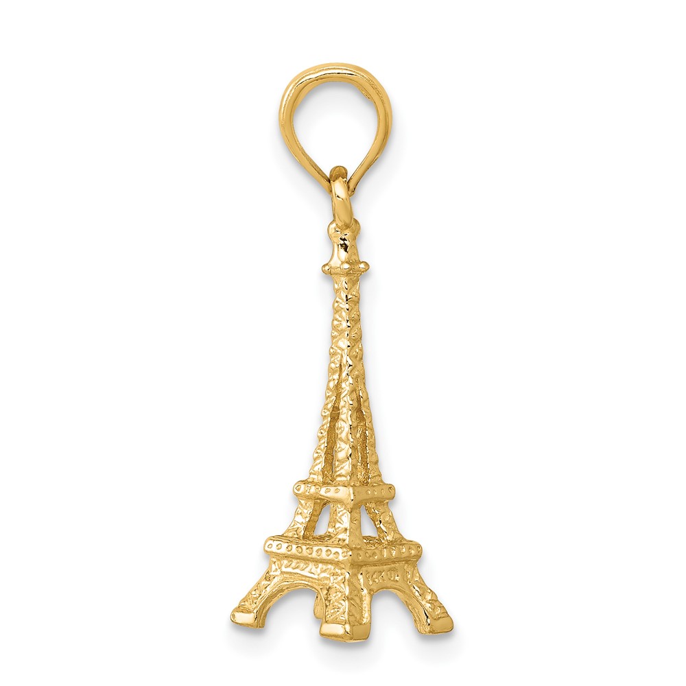 10k Solid Polished 3-D Eiffel Tower Charm (10C2235)