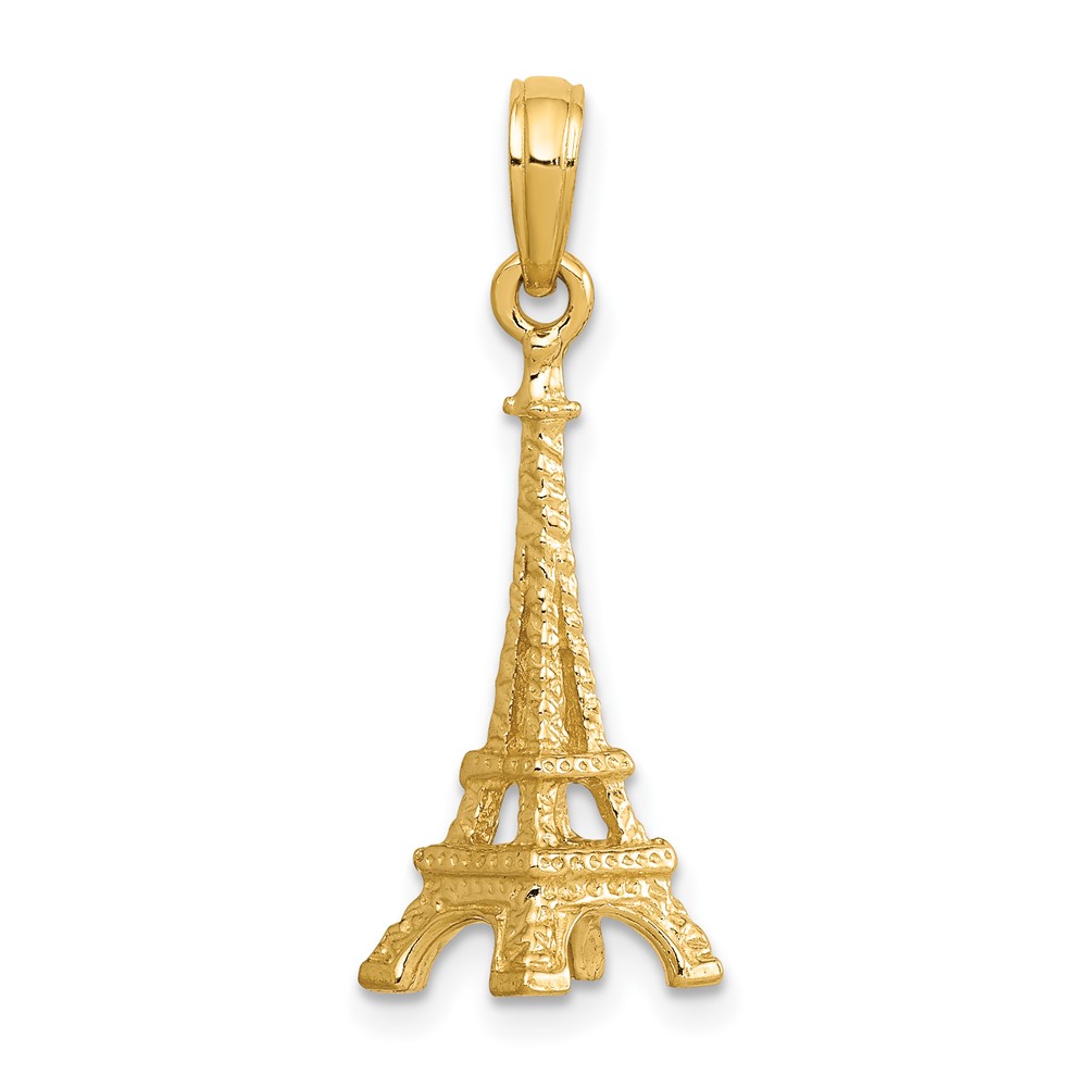 10k Solid Polished 3-D Eiffel Tower Charm (10C2235)