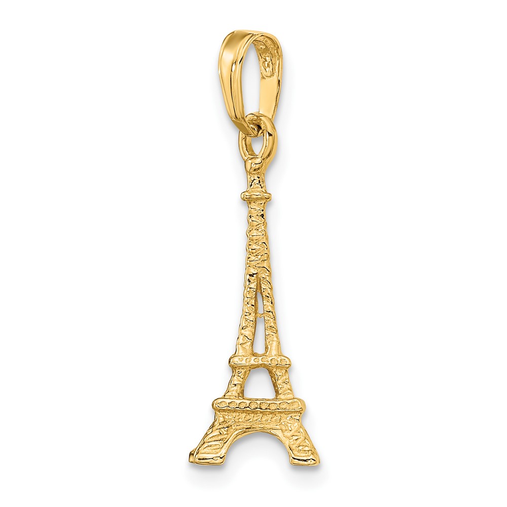 10k Solid Polished 3-D Eiffel Tower Charm (10C2235)