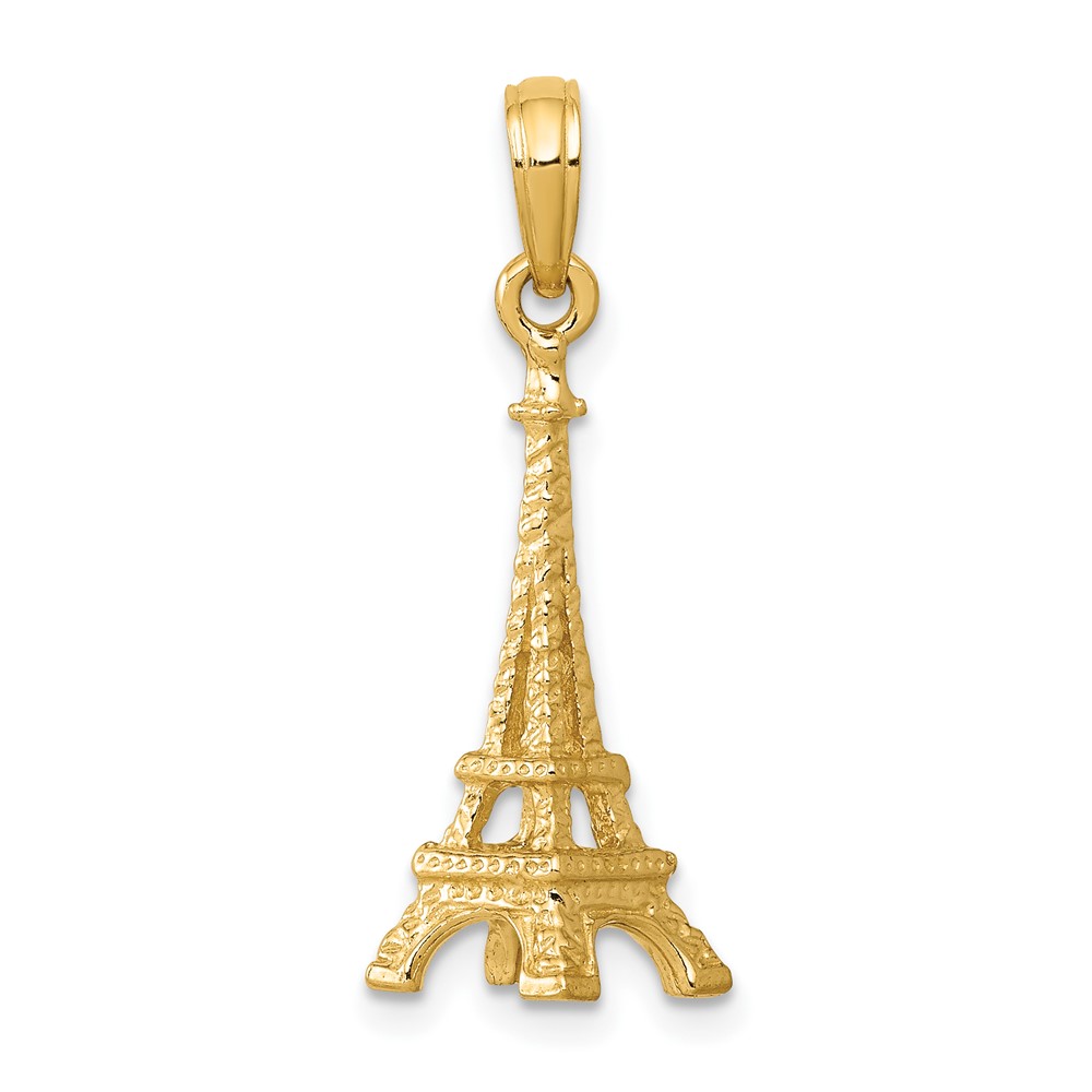 10k Solid Polished 3-D Eiffel Tower Charm (10C2235)