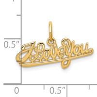 10K Yellow Gold I Love You Script Charm view 3