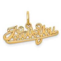 10K Yellow Gold I Love You Script Charm view 1