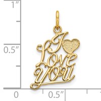 10K Yellow Gold I Love You Charm view 3