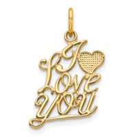 10K Yellow Gold I Love You Charm view 1