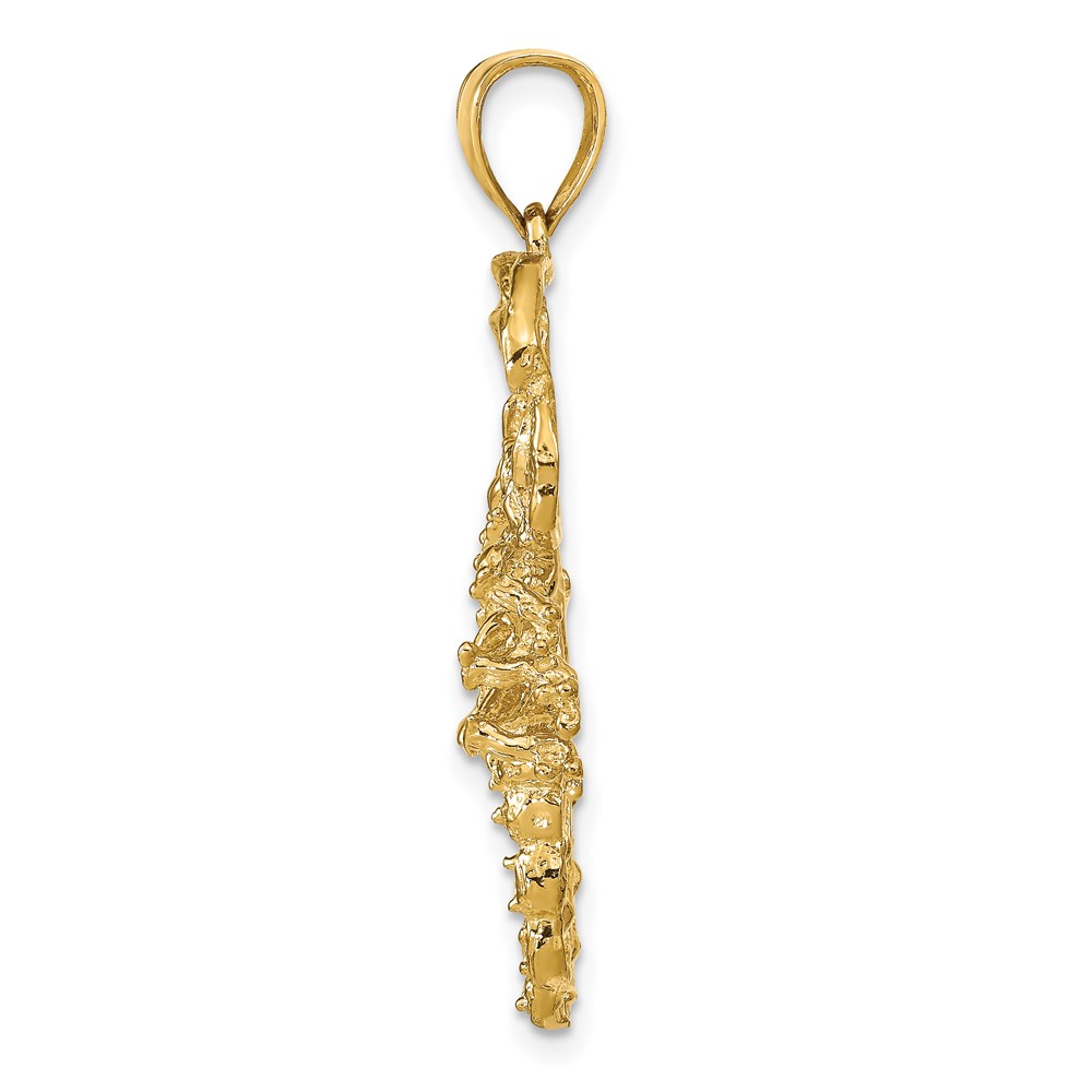 10k Solid Polished Open-Backed Scorpion Pendant (10C2384)