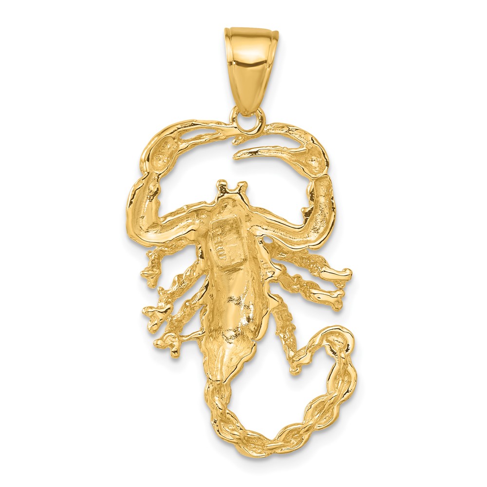 10k Solid Polished Open-Backed Scorpion Pendant (10C2384)