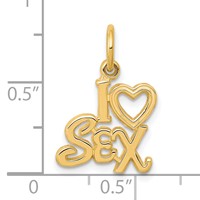 10K Yellow Gold Talking - I Heart Sex Charm view 3