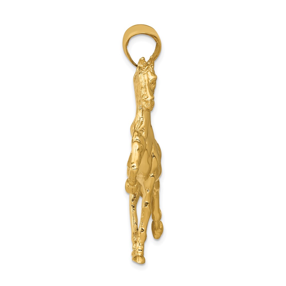 10k Solid Polished Open-Backed Horse Pendant (10C2410)