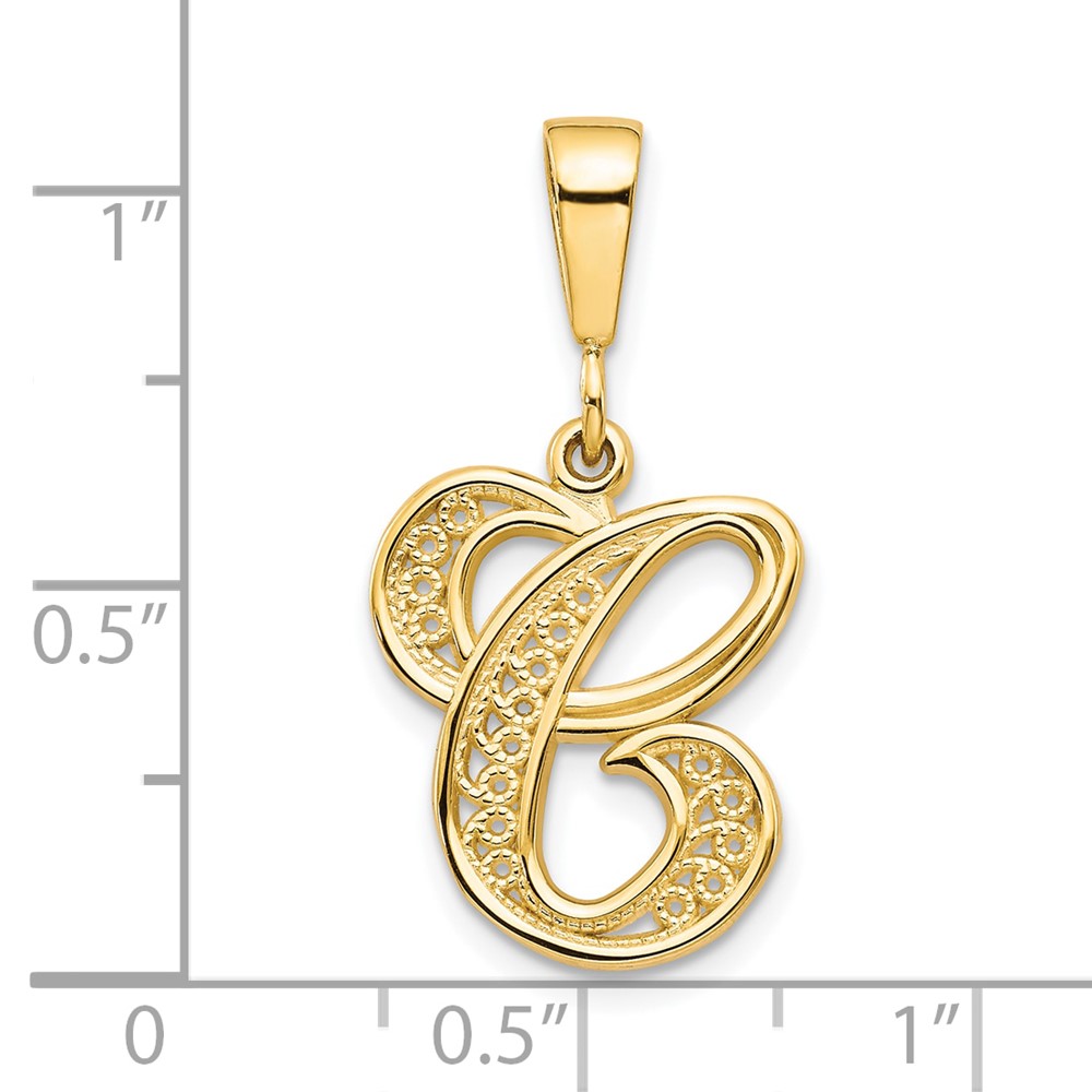 10k Filigree Initial C Pendant (10C242/C)