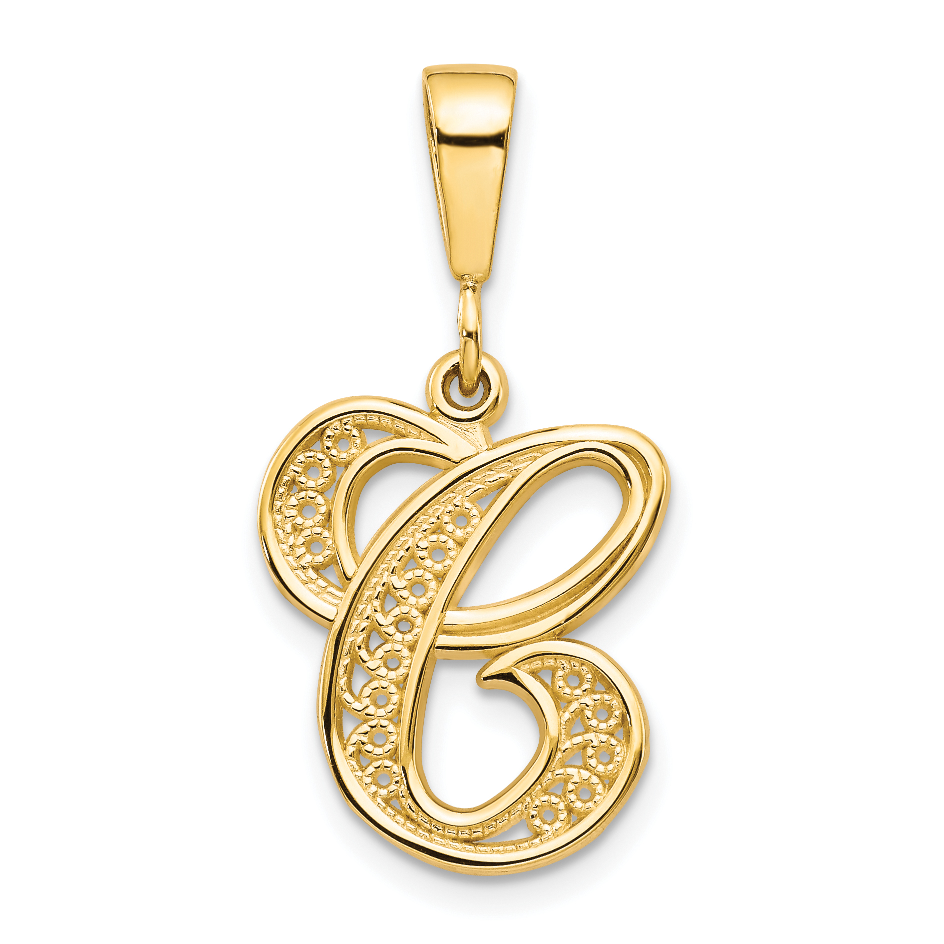10k Filigree Initial C Pendant (10C242/C)