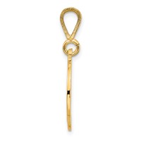 10K Yellow Gold Large Filigree Initial D Pendant view 2
