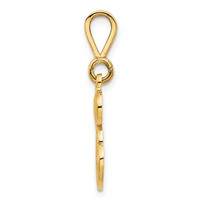 10K Large Filigree Initial E Pendant view 2