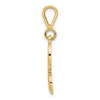 10K Yellow Gold Large Filigree Initial H Pendant view 2