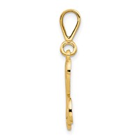 10K Yellow Gold Large Filigree Initial K Pendant view 2