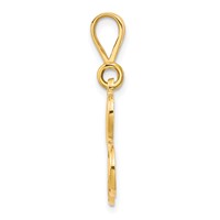 10K Yellow Gold Large Filigree Initial L Pendant view 2