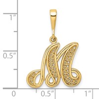 10K Large Filigree Initial M Pendant view 3
