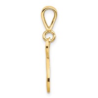 10K Yellow Gold Large Filigree Initial N Pendant view 2