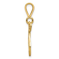 10K Yellow Gold Large Filigree Initial T Pendant view 2