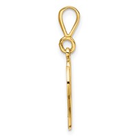 10K Yellow Gold Large Filigree Initial V Pendant view 2