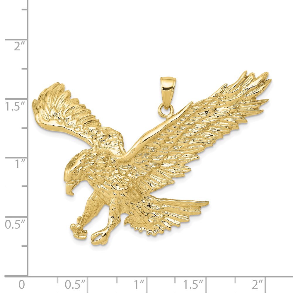10k Solid Polished Eagle Pendant (10C2430)