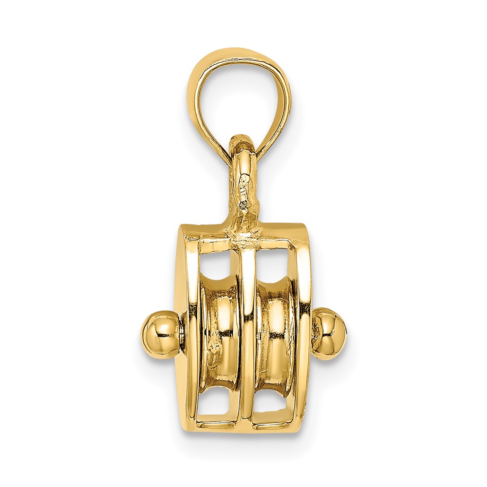 10K Polished 3-D Moveable Pulley Charm (10C2479)