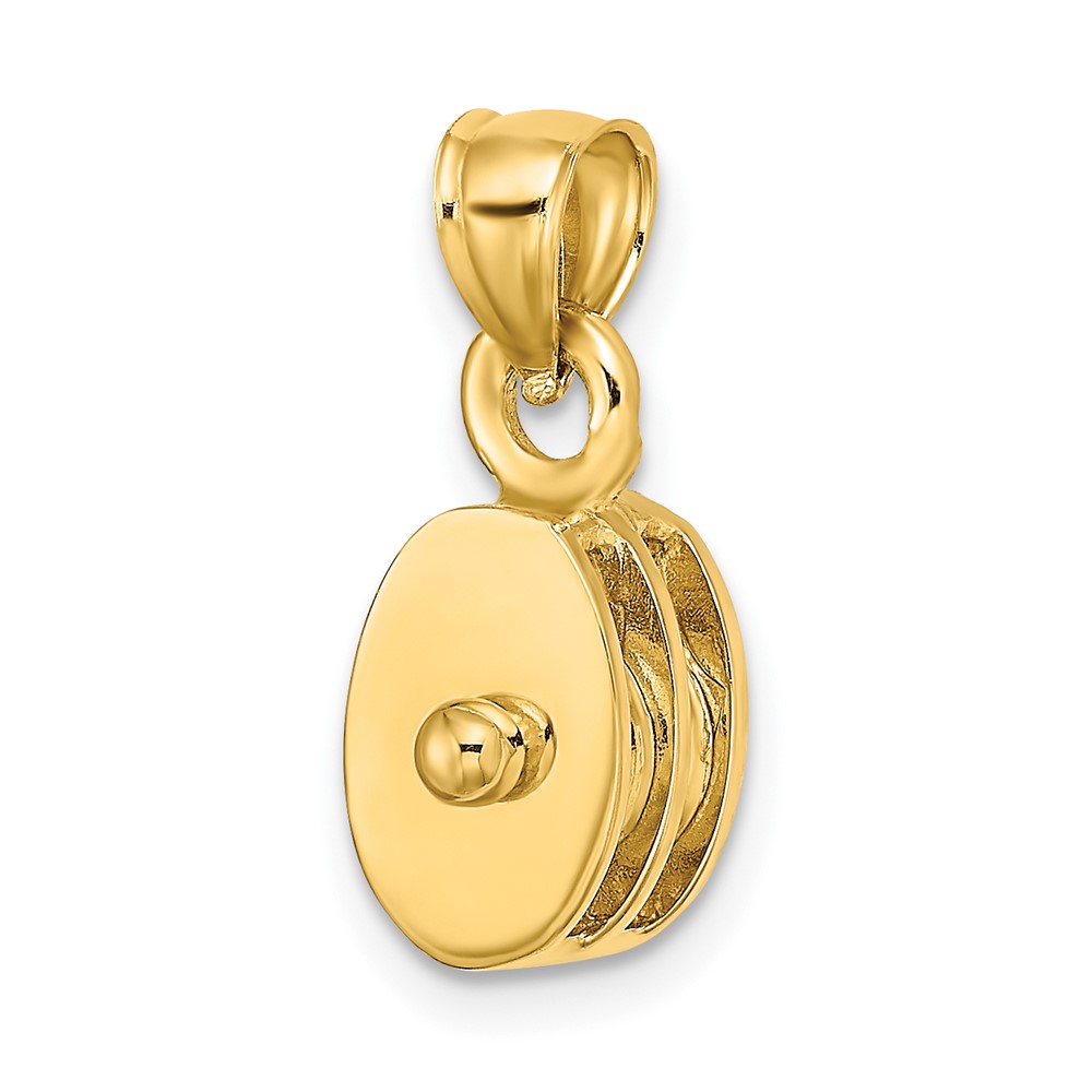10K Polished 3-D Moveable Pulley Charm (10C2479)