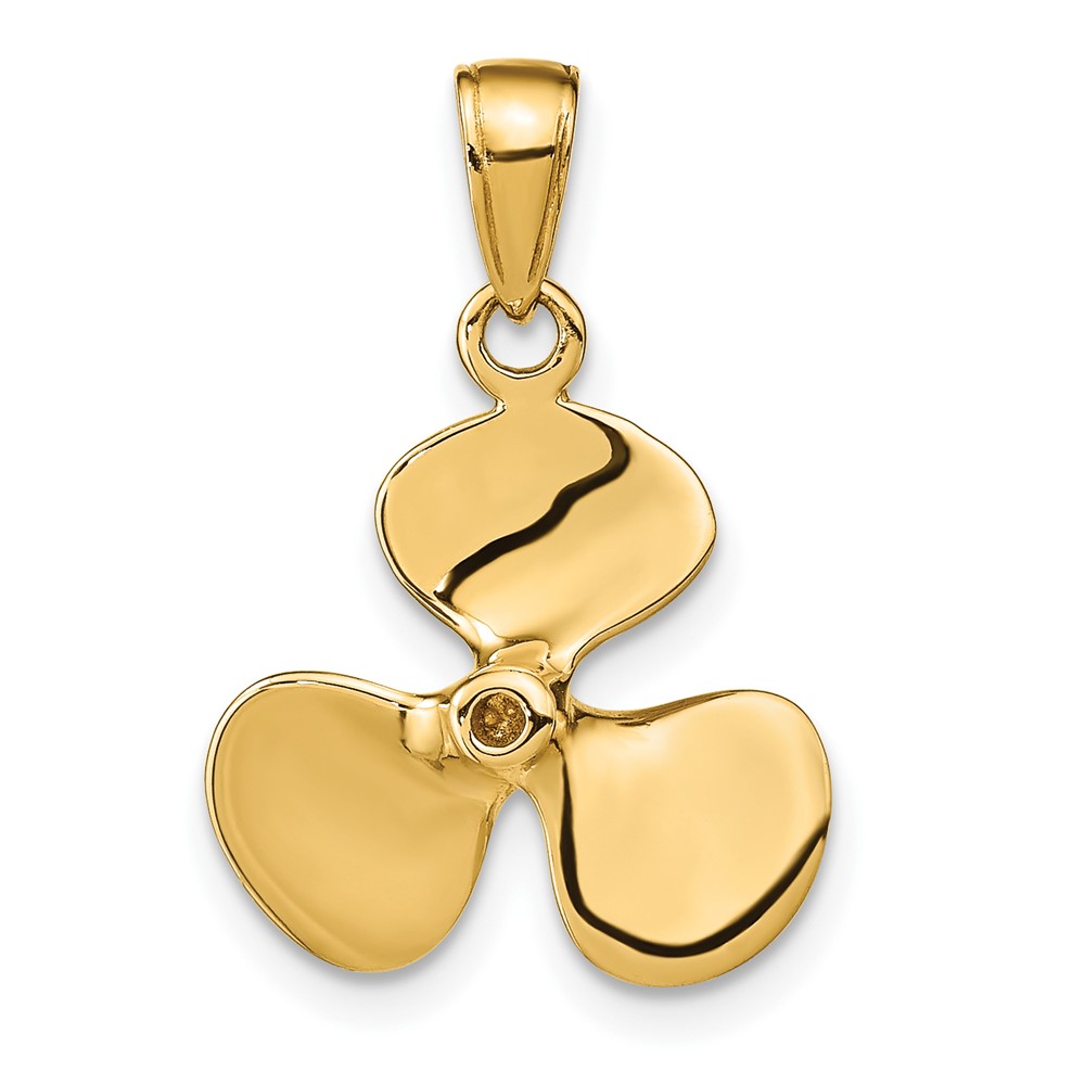 10K Polished 3-D Propeller Pendant (10C2480)