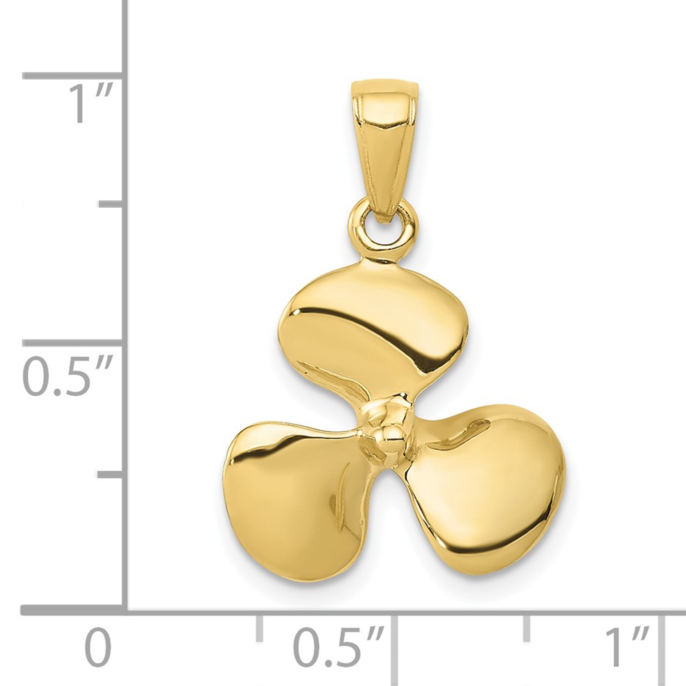 10K Polished 3-D Propeller Pendant (10C2480)