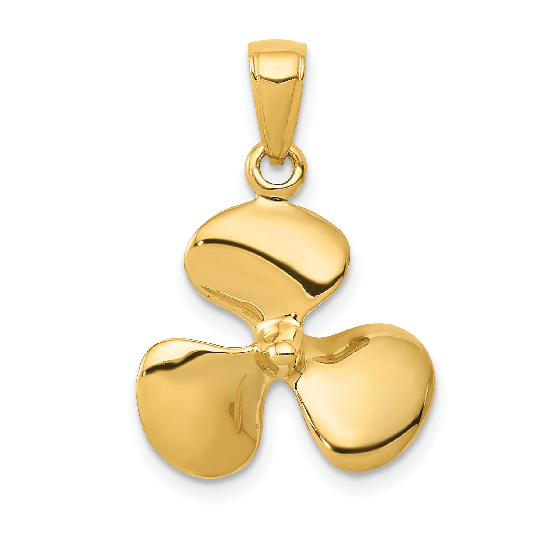 10K Polished 3-D Propeller Pendant (10C2480)