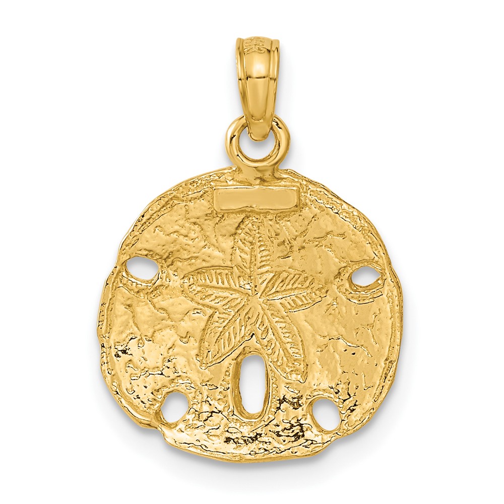 10K Polished Sand Dollar Pendant (10C2542)