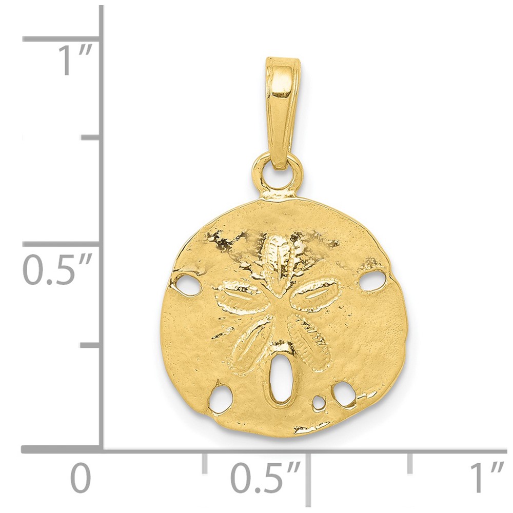 10K Polished Sand Dollar Pendant (10C2542)