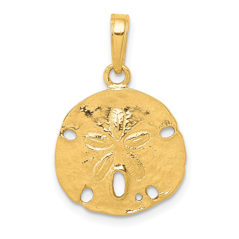 10K Polished Sand Dollar Pendant (10C2542)