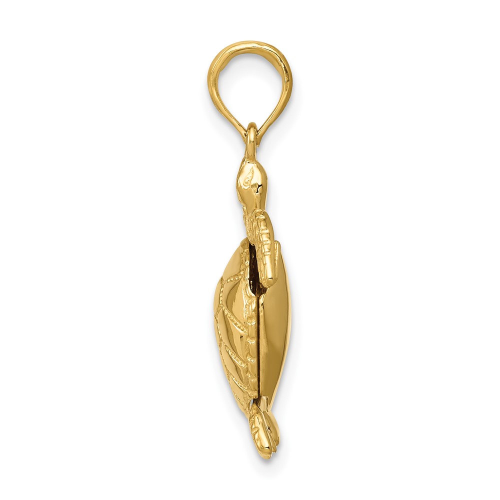 10k 3-D Moveable Turtle Pendant (10C2545)