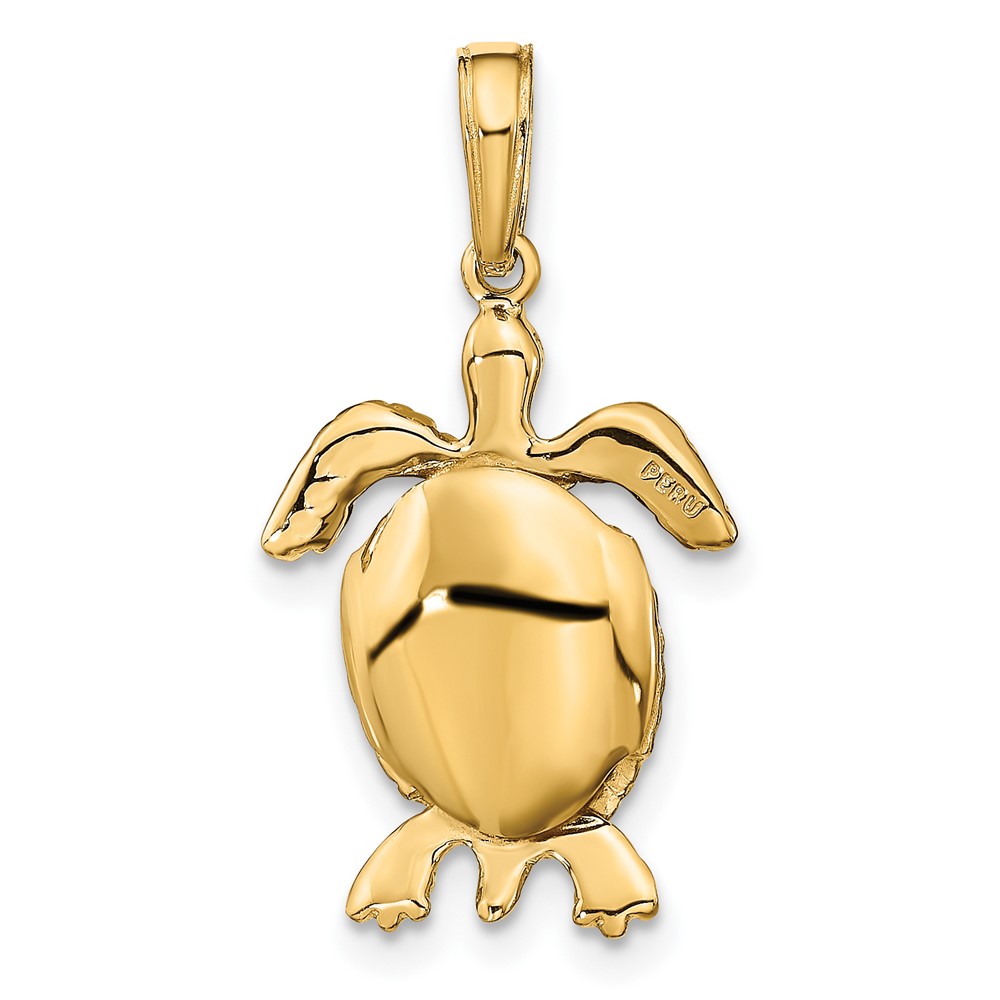 10k 3-D Moveable Turtle Pendant (10C2545)
